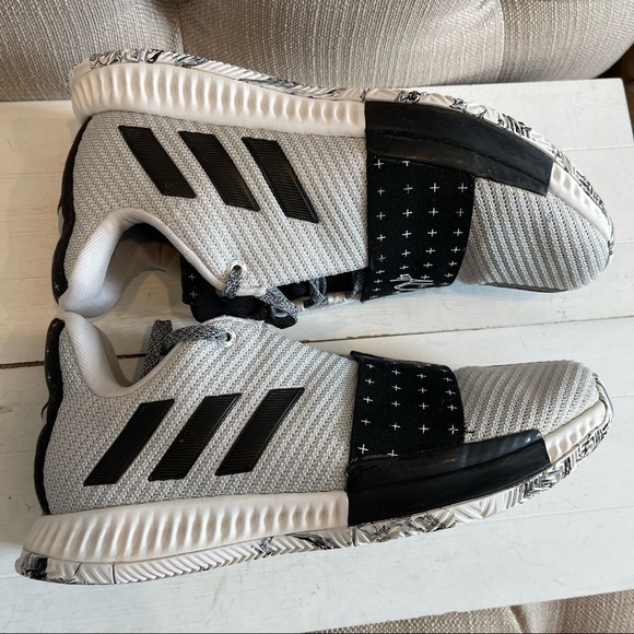 Adidas James Harden Basketball Shoes Gray Black White Mens Size 6.5 - Picture 10 of 16